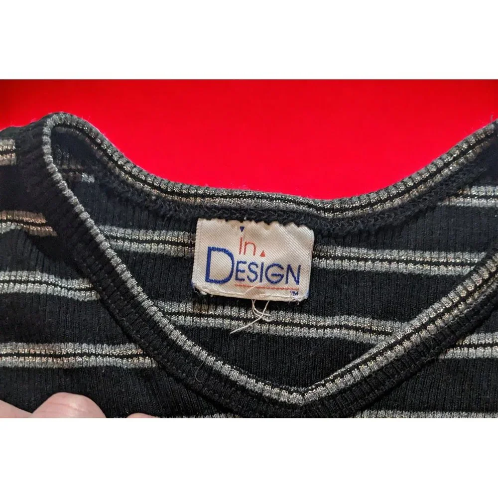 In Design Striped Ribbed Top - Picture 3 of 8